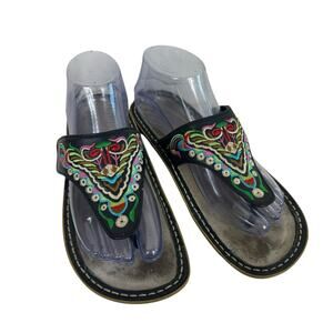 Alegria Vanessa Chrysalis Sandals Leather Embroidered Adjustable Strap Sz 8 8.5